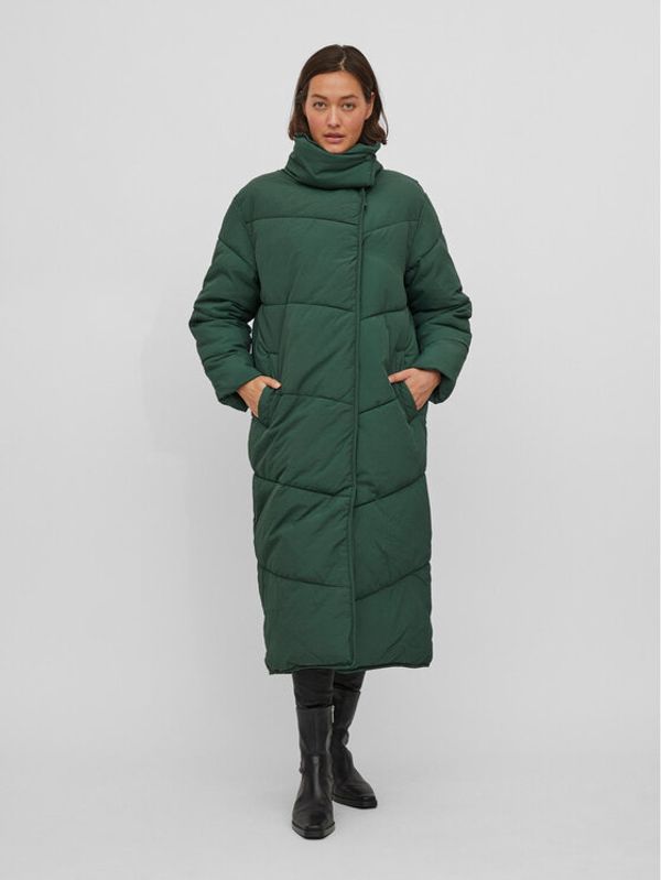 Vila Vila Пухено яке Louisa 14075116 Зелен Regular Fit
