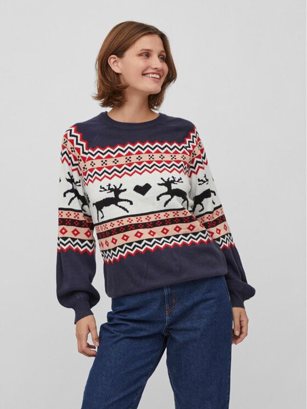 Vila Vila Пуловер Holiday 14081815 Тъмносин Regular Fit