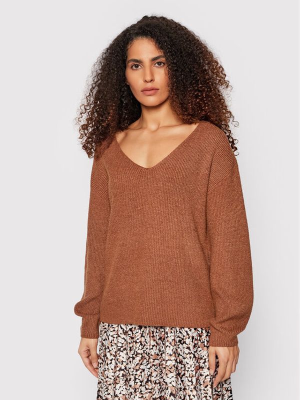 Vila Vila Пуловер Ril 14070353 Кафяв Relaxed Fit