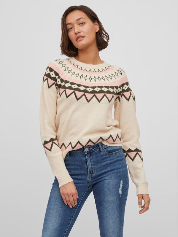 Vila Vila Пуловер Vinorth 14081825 Бежов Regular Fit