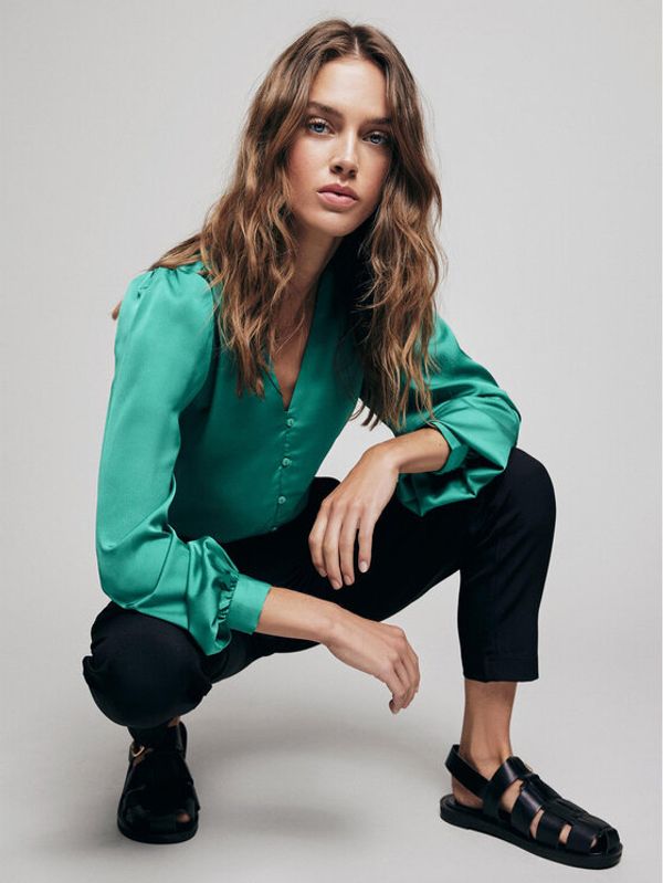 Vila Vila Риза 14074530 Зелен Regular Fit