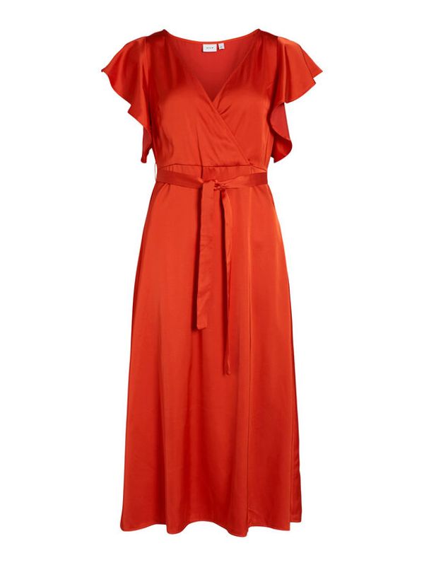 Vila Vila Рокля 14083043 Оранжев Regular Fit