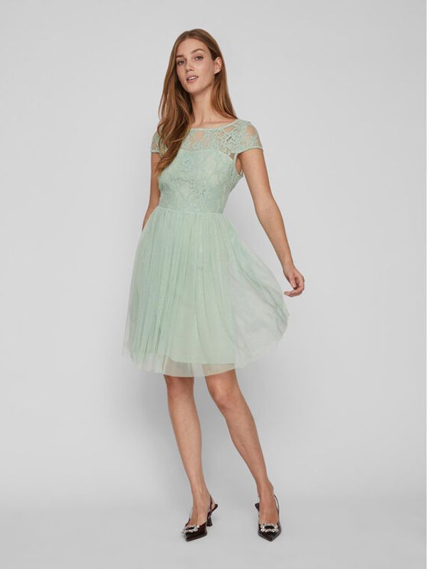 Vila Vila Рокля 14083836 Зелен Regular Fit