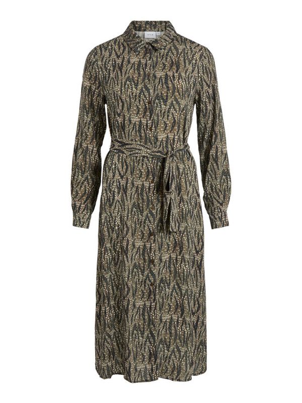 Vila Vila Рокля тип риза Mina 14083581 Зелен Regular Fit