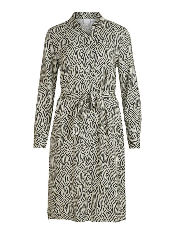 Vila Vila Рокля тип риза Moras 14079724 Сив Regular Fit