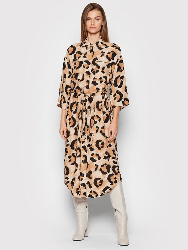 Vila Vila Рокля тип риза Vikora 14073419 Кафяв Regular Fit