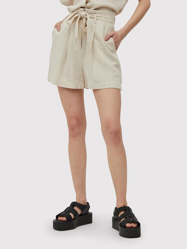 Vila Vila Шорти от плат Filia 14075269 Бежов Regular Fit