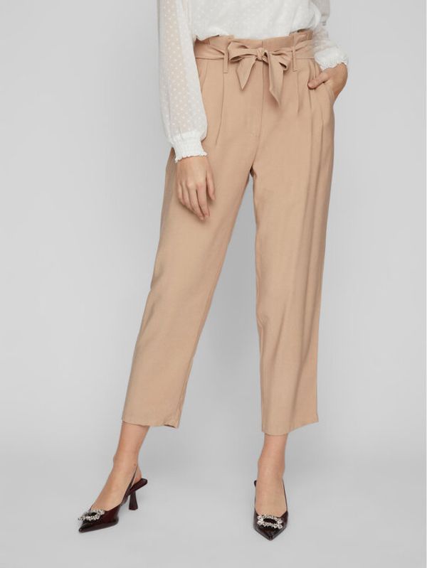 Vila Vila Текстилни панталони 14079578 Сив Regular Fit