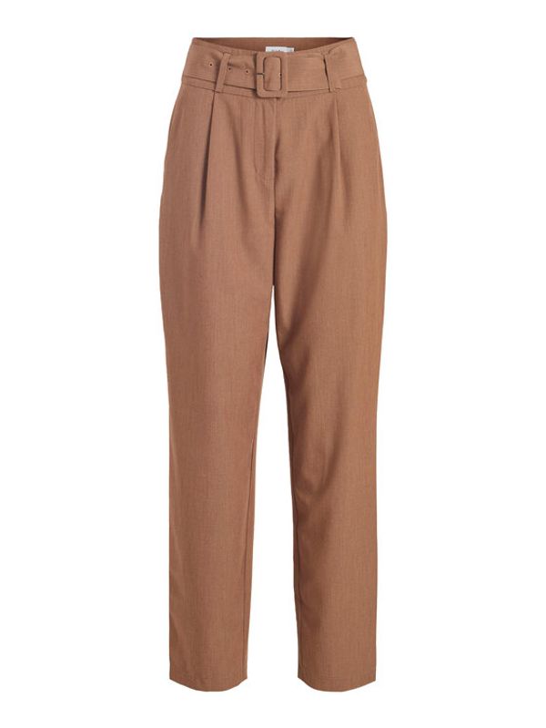 Vila Vila Текстилни панталони Bilyana 14080576 Кафяв Regular Fit