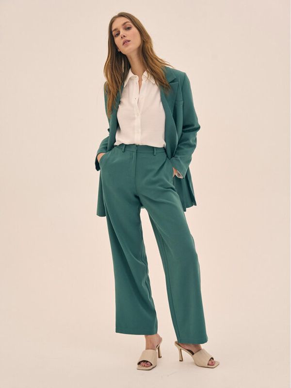 Vila Vila Текстилни панталони Freya 14080889 Зелен Relaxed Fit