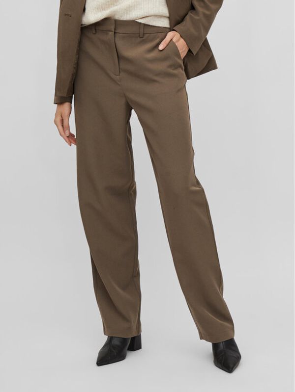 Vila Vila Текстилни панталони Kamma 14083468 Каки Regular Fit