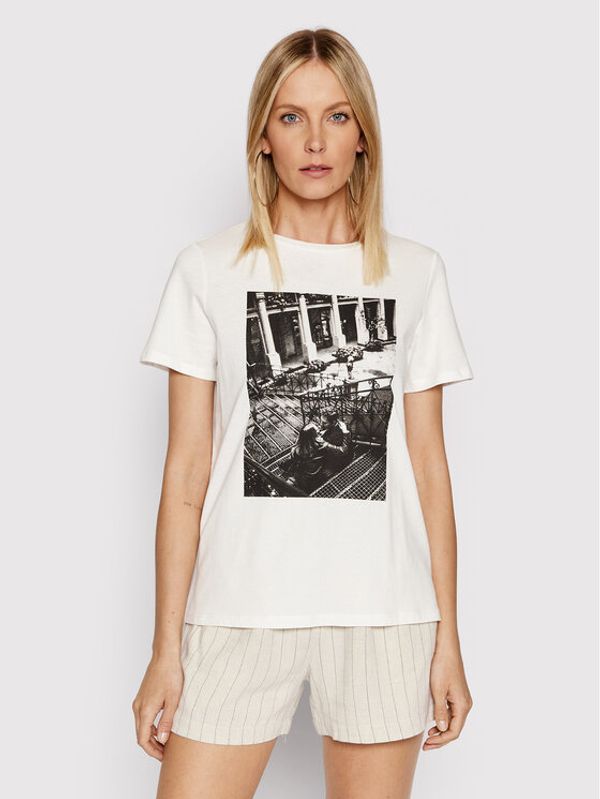 Vila Vila Тишърт Julietta 14074145 Бял Regular Fit