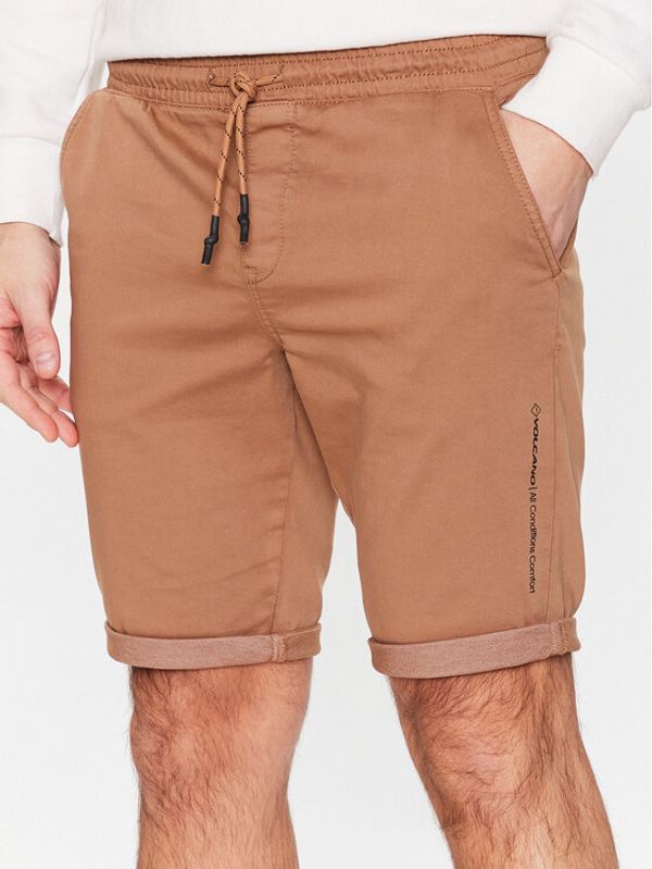 Volcano Volcano Шорти от плат Lears M23285-S23 Кафяв Regular Fit