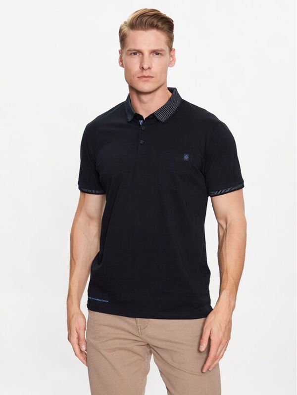 Volcano Volcano Тениска с яка и копчета T-Drago M35084 Тъмносин Regular Fit