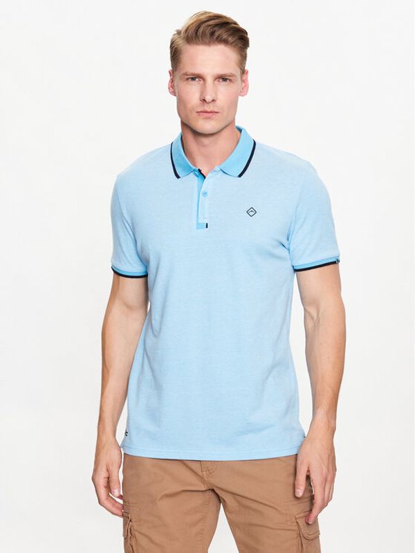 Volcano Volcano Тениска с яка и копчета T-Nax M35094 Син Regular Fit