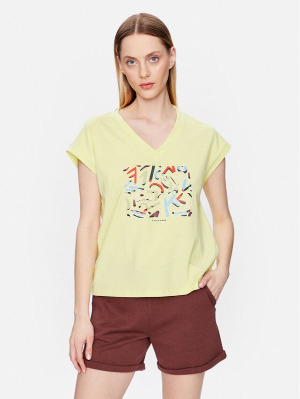 Volcano Volcano Тишърт T-Abstract L02156-S23 Жълт Regular Fit