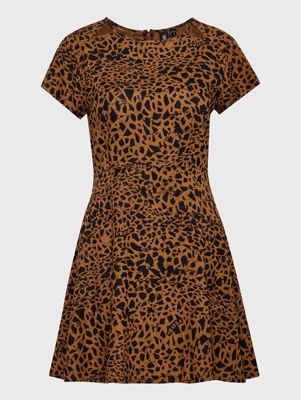 Volcom Volcom Ежедневна рокля Dino Tea B1312316 Кафяв Regular Fit