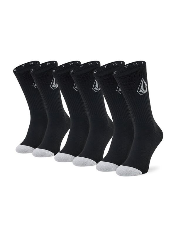 Volcom Volcom Комплект 3 чифта дълги чорапи мъжки Full Stone Sock D6302004 Черен