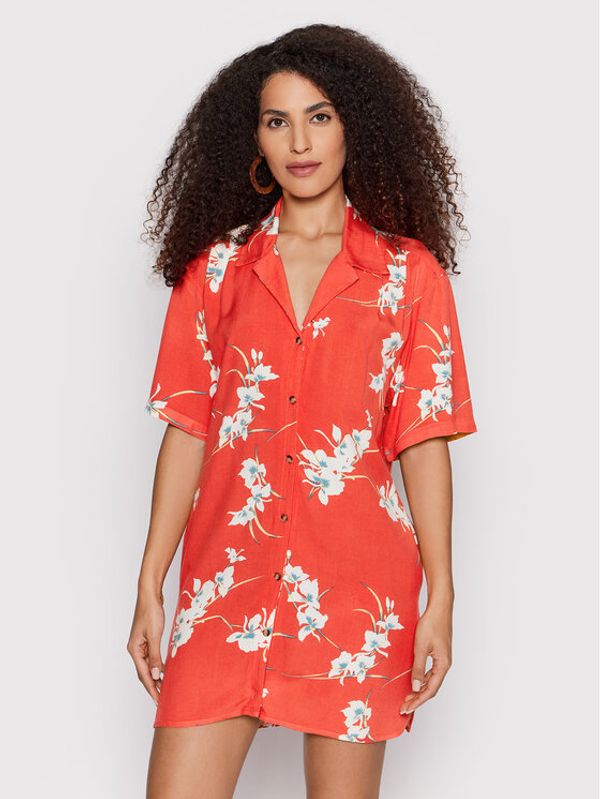 Volcom Volcom Рокля тип риза Retro Resort B0412204 Червен Oversize