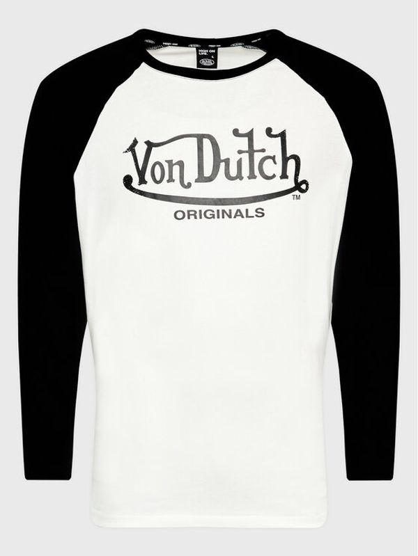 Von Dutch Von Dutch Тениска с дълъг ръкав Lane 6 324 009 Бял Relaxed Fit