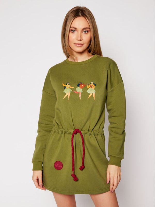 Waikiki Vibe Waikiki Vibe Плетена рокля Ukulele Зелен Relaxed Fit