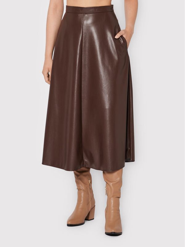 Weekend Max Mara Weekend Max Mara Пола от имитация на кожа Narvel 51060623 Кафяв Regular Fit