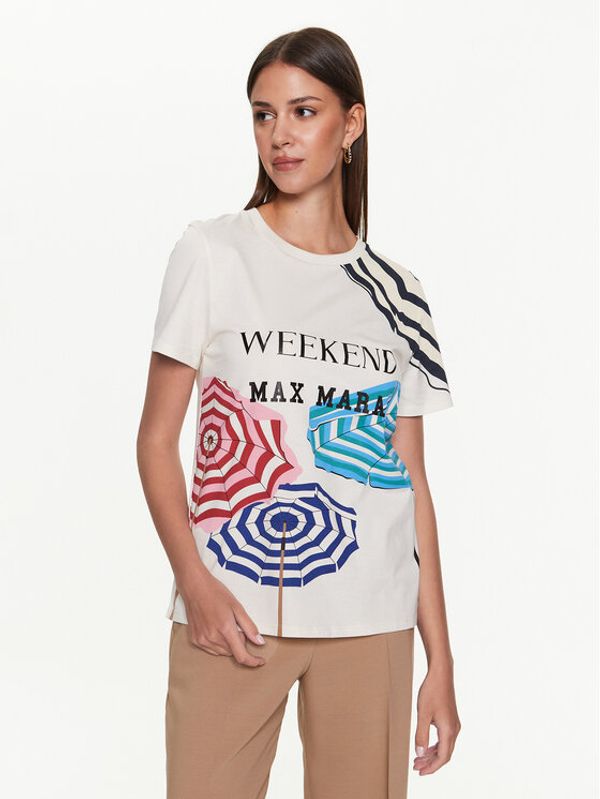 Weekend Max Mara Weekend Max Mara Тишърт Murano 2359710631600 Екрю Regular Fit