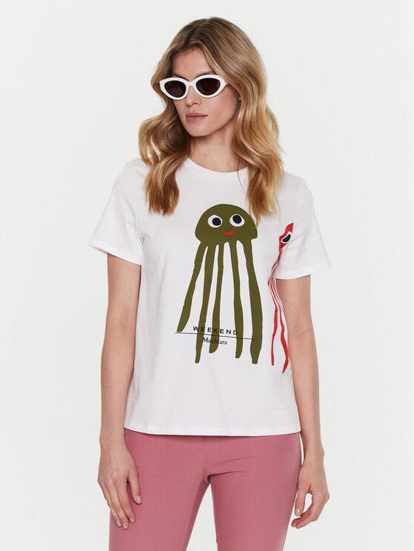 Weekend Max Mara Weekend Max Mara Тишърт Polka 23597102 Бял Regular Fit