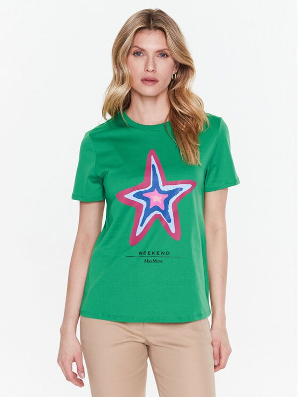 Weekend Max Mara Weekend Max Mara Тишърт Polka 23597102 Зелен Regular Fit