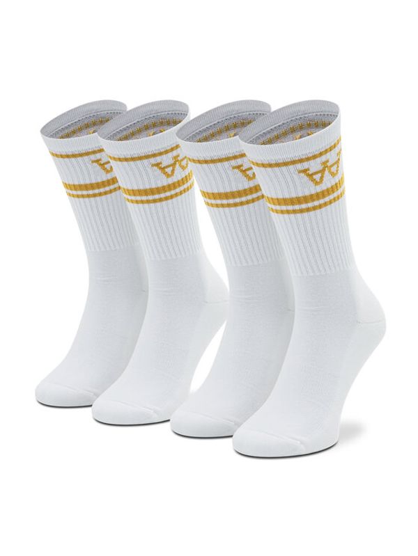 Wood Wood Wood Wood Комплект 2 чифта дълги чорапи мъжки Con 10299007-9517 Бял