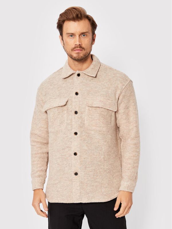 Woodbird Woodbird Риза Stoll 2236-711 Бежов Boxy Fit