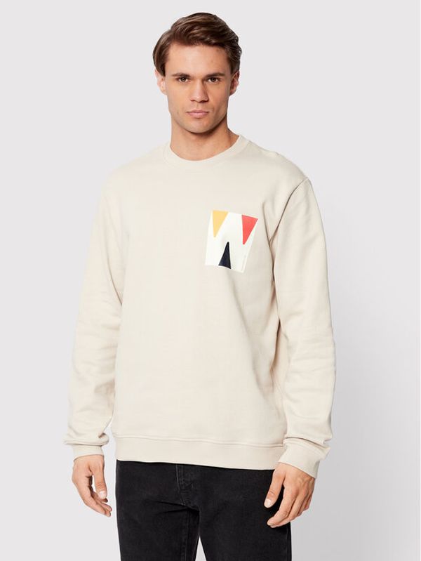 Woodbird Woodbird Суитшърт Jacs Box Crew 2236-612 Бежов Regular Fit