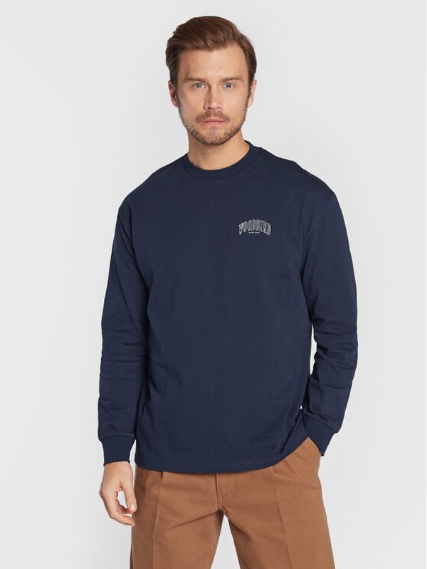 Woodbird Woodbird Тениска с дълъг ръкав Hanes Over 2246-421 Тъмносин Casual Fit