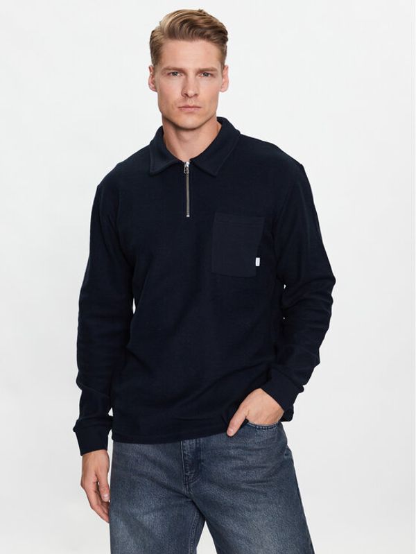 Woodbird Woodbird Тениска с яка и копчета Alter Polo 2316-614 Тъмносин Regular Fit