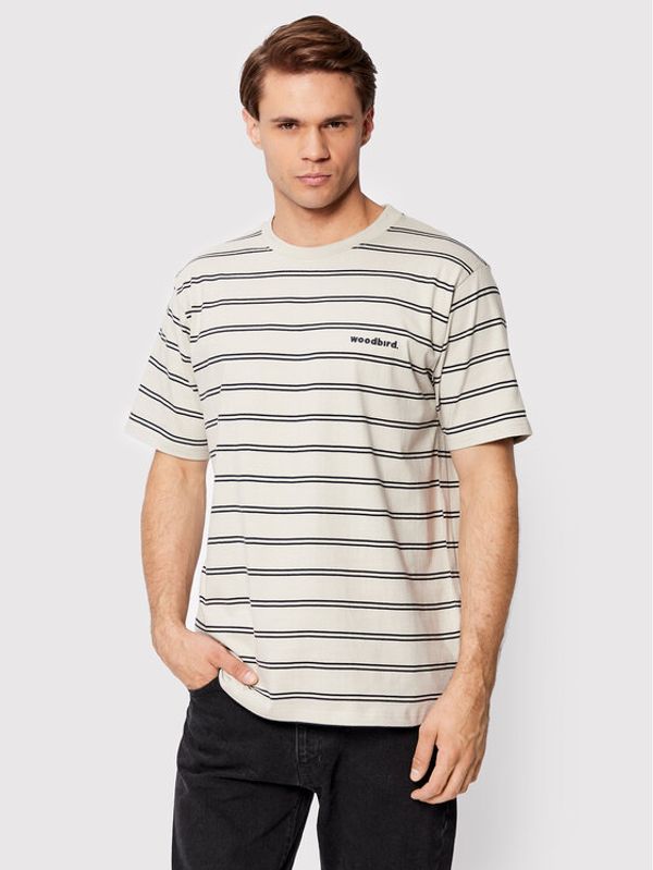 Woodbird Woodbird Тишърт Brock Stripe 2236-401 Сив Regular Fit