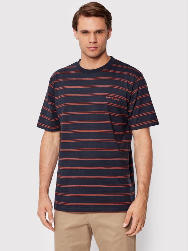 Woodbird Woodbird Тишърт Brock Stripe 2236-401 Тъмносин Regular Fit