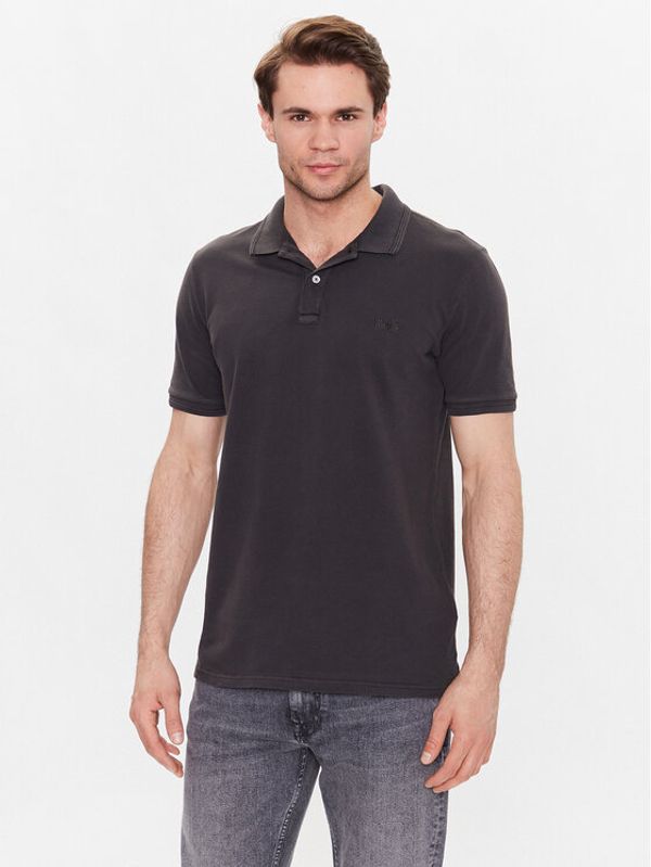 Woolrich Woolrich Тениска с яка и копчета Macknack CFWOPO0035MRUT1483 Черен Regular Fit