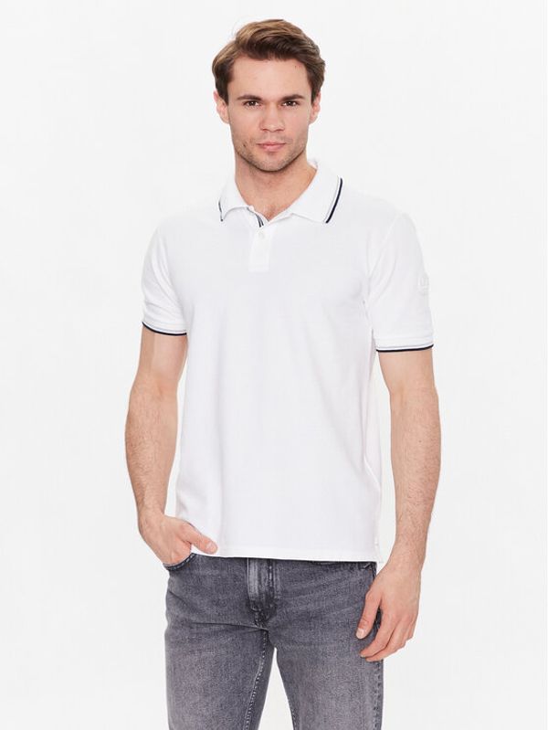 Woolrich Woolrich Тениска с яка и копчета Monterey CFWOPO0053MRUT2932 Бял Regular Fit