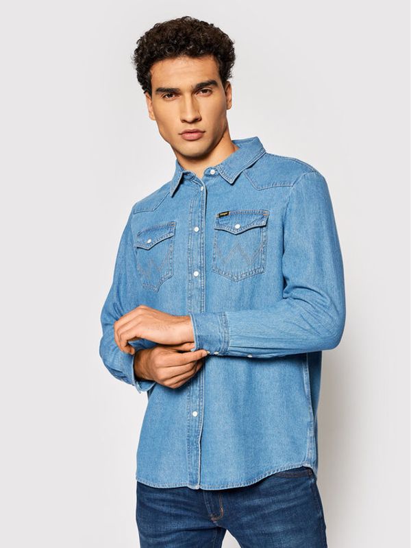 Wrangler Wrangler дънкова риза W5S9LWX8E Син Regular Fit