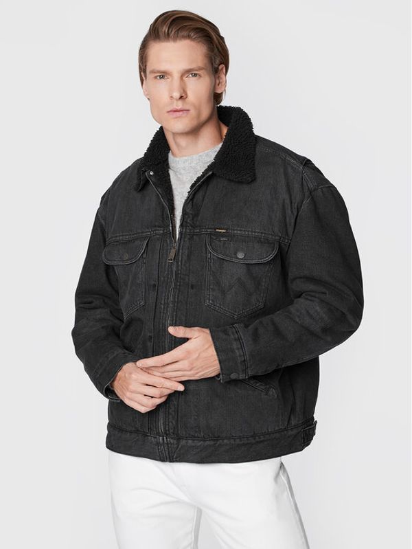 Wrangler Wrangler Дънково яке Antifit Sherpa W4727029P 112321160 Черен Relaxed Fit