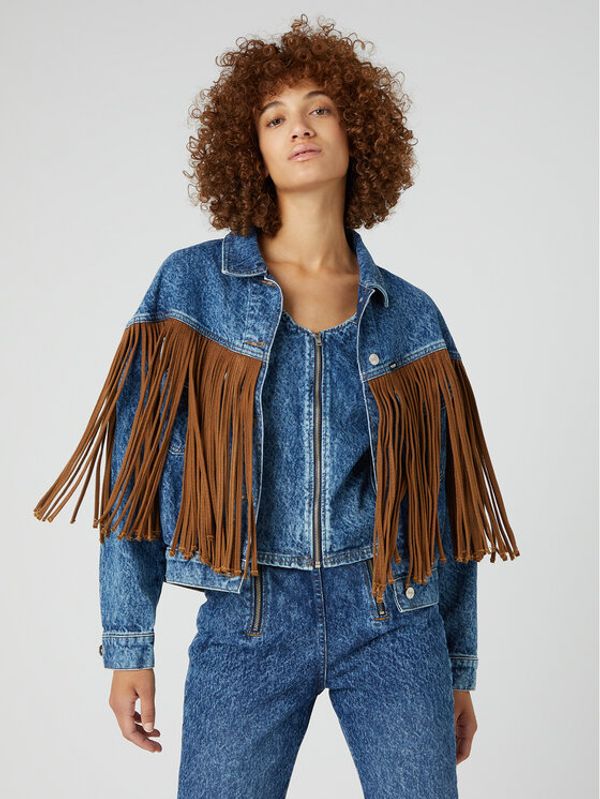 Wrangler Wrangler Дънково яке Cowboy Fringe W4FA96M27 112327084 Син Regular Fit
