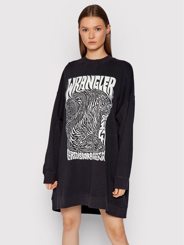 Wrangler Wrangler Плетена рокля Sweat W9R0HAXVD Черен Regular Fit