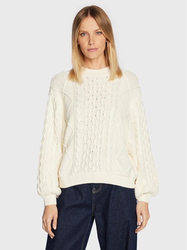 Wrangler Wrangler Пуловер Balloon W8P8PUC11 112320277 Бял Regular Fit