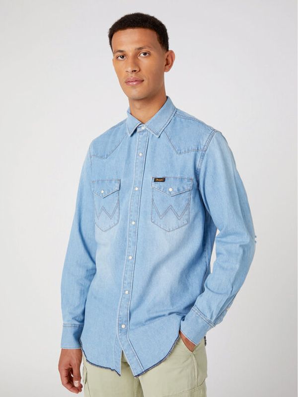 Wrangler Wrangler Риза W5D1EM180 112332225 Син Regular Fit