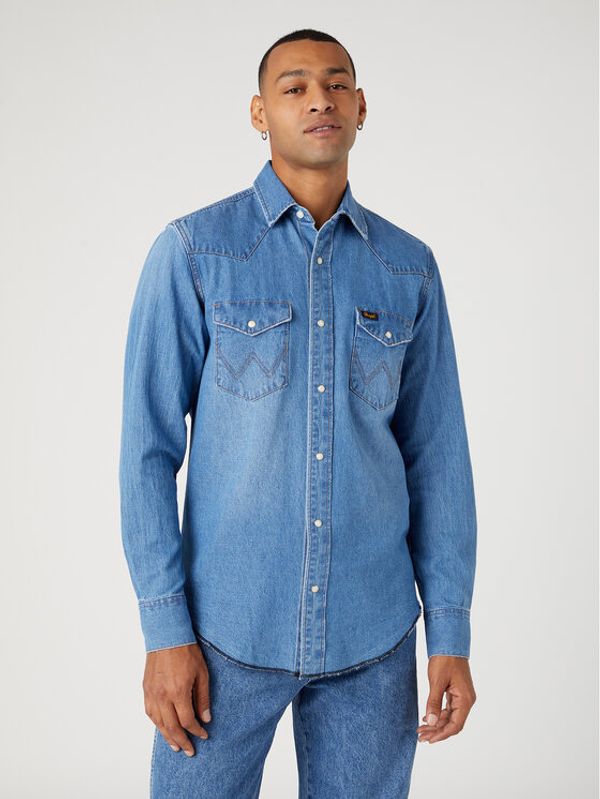 Wrangler Wrangler Риза W5D1EM32F 112332226 Син Regular Fit