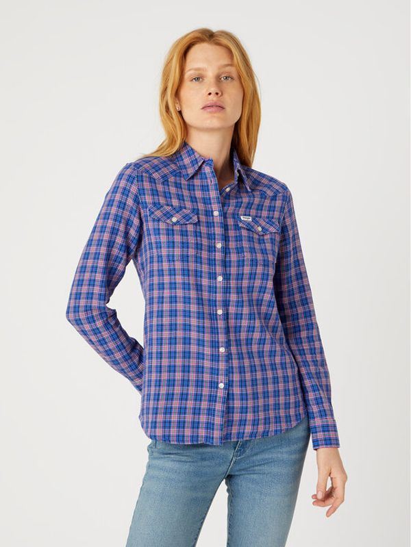 Wrangler Wrangler Риза Western W5N1MAXV2 112332543 Син Regular Fit