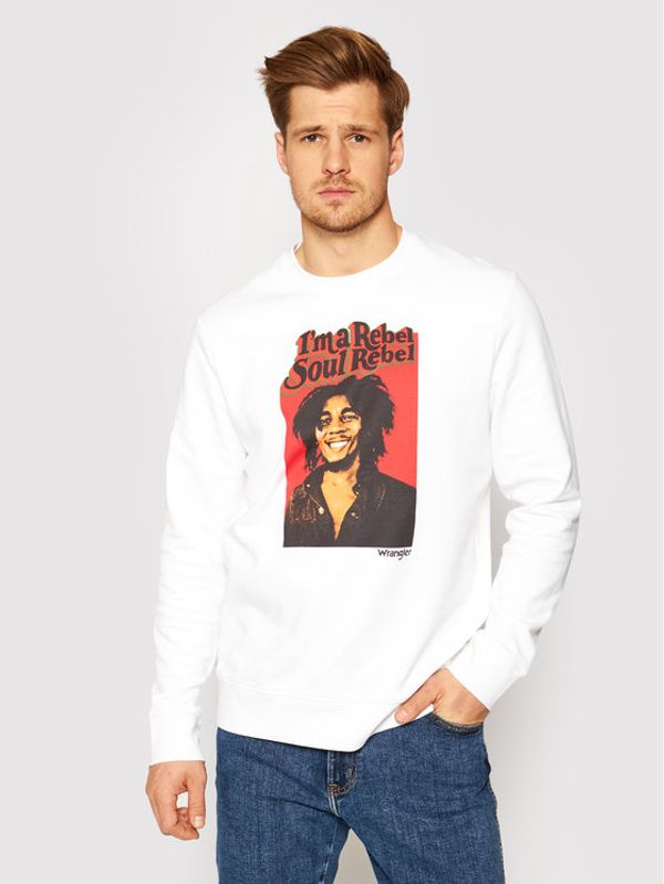 Wrangler Wrangler Суитшърт Soul Rebel Crew W681H1989 Бял Regular Fit