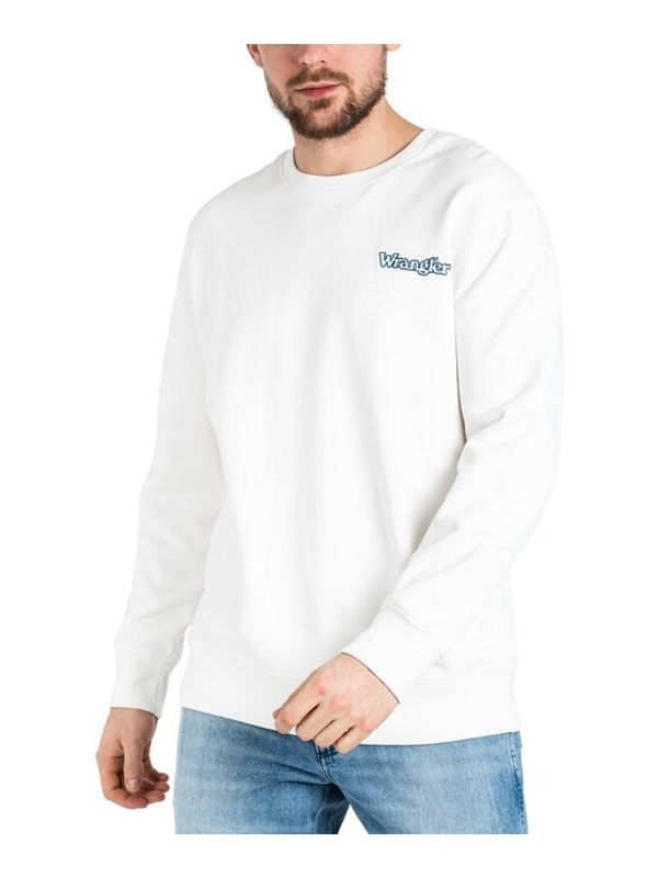 Wrangler Wrangler Суитшърт W652I4W02 Бял Relaxed Fit