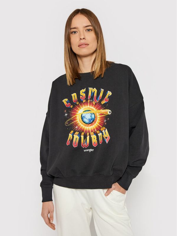 Wrangler Wrangler Суитшърт W6V0H1XV6 Черен Relaxed Fit