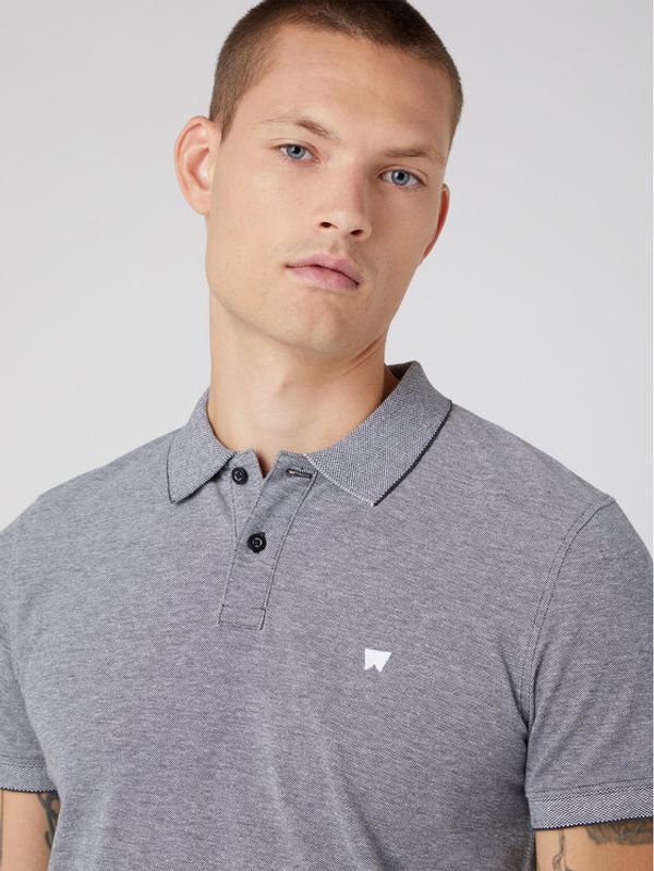Wrangler Wrangler Тениска с яка и копчета Refined W749KHXV6 112330820 Сив Regular Fit